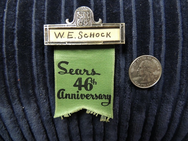 1939 SEARS ROEBUCK & CO - NAME BADGE with Ribbon for 46th Anniversary