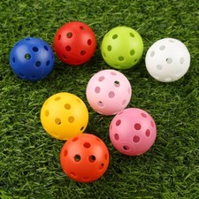 10 Plastic Hollow Golf Practice Ball Lightweight Perforated Indoor Training Ball