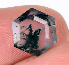 Natural Moss Agate Faceted Cut Hexagon Shape 9x9x5mm Healing Gemstone 2.50Ct.