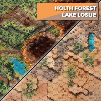 CAT35800G BattleTech Neoprene Battle Mat Tukayyid Holth Forest/Lake Losiye
