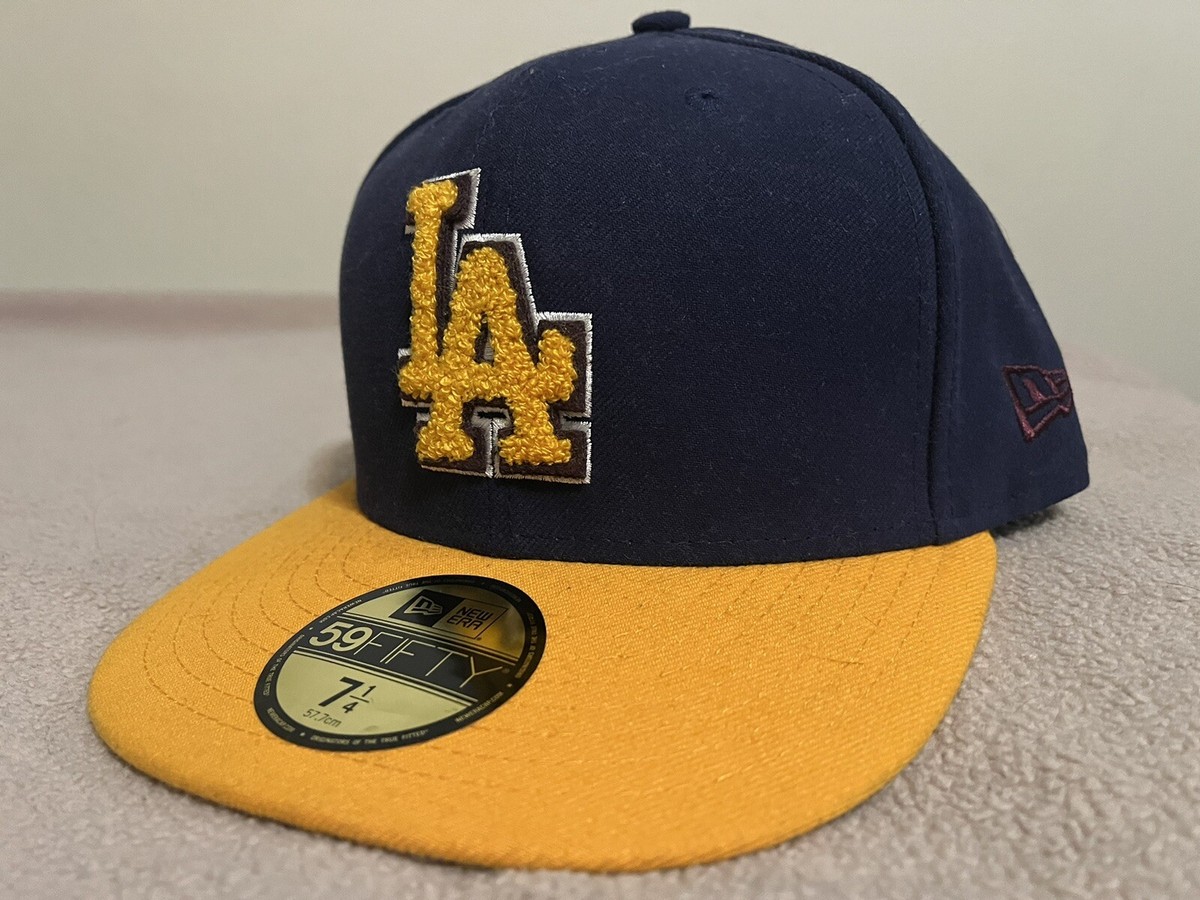 NEW ERA Dodgers 59FIFTY アバランチキャップ 7 1/4 LA Dodgers New Era 59fifty 7 1/4 Fitted Hat Cap Purple Yellow
