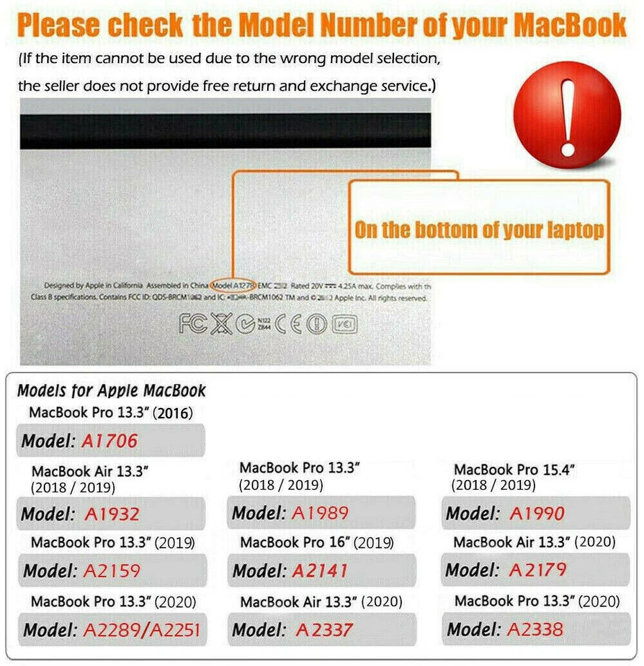  For Apple Macbook Air Pro M1 13.3" 16" Black Rubberized Hard Case Cover Shell  - Image 2 of 4