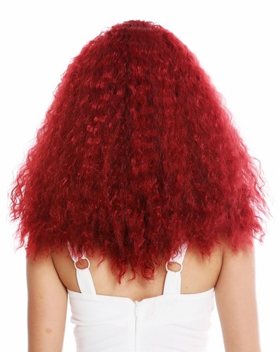 Perücke Damen Lang Voluminös kraus Locken Mittelscheitel Feuriges Rot YZF-7304 - Bild 4 von 4