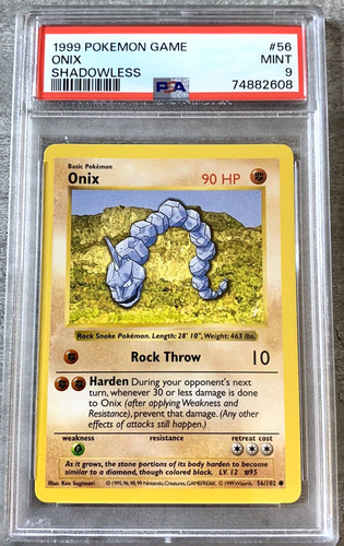 Onix (Shadowless) graded PSA 9 for sale on eBay