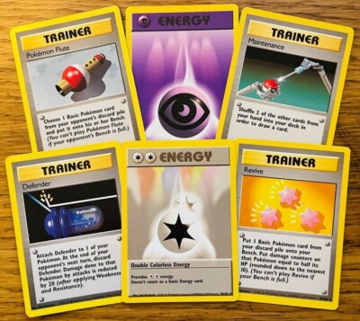 Ungewöhnliches/gewöhnliches Basisset Trainer/Energie Pokémon-Karten! SCHNELL & KOSTENLOS P&P!