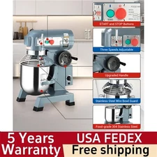 🍆15Qt 600W Commercial Food Mixer 110V 3 Speeds Adjustable Stainless Steel Bowl