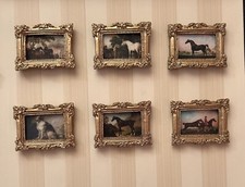6 x Dolls House GEORGE STUBBS Oil Painting Miniature Picture Frames - SET A