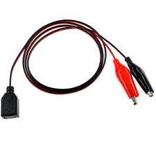 Alligator Clip to USB Female Test Wire Adapter DC Wire Alligator Clip Test Cable