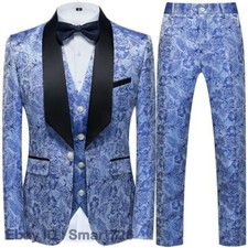 Fashion Men's Business Suits Blazers Jacket Pants Vest 3Pcs Set Male Costume