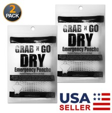 Rain Ponchos for Adults One Size Fits All, Disposable, Waterproof 2 PACK 