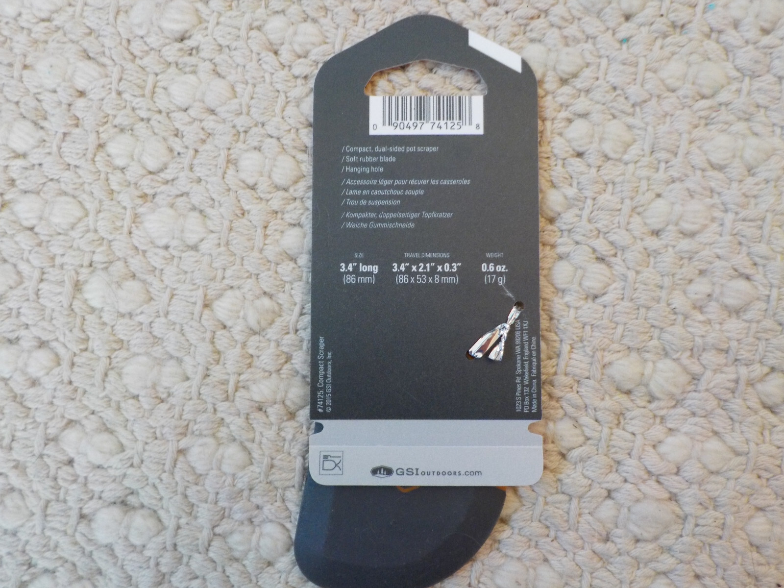 Spatule Compacte GSI Outdoors 74125 - 3,4 Pouces, Grise - Parfaite Pour Le Camping