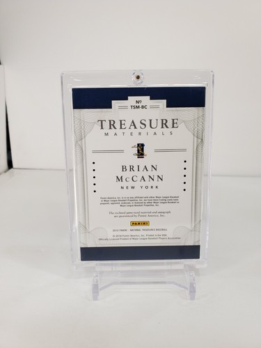 2016 Panini National Treasures Brian McCann /99 Auto Patch - Foto 2 di 2