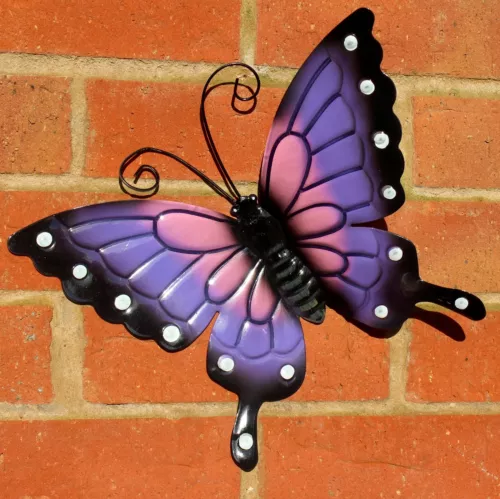 butterflies x 3 coloured outdoor large metal butterfly garden wall art decorativ image 5