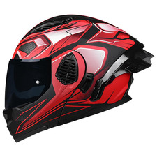 Woljay Motorcycle Full Face Flip Up Helmet Dual Visor Integrated Motorbike For