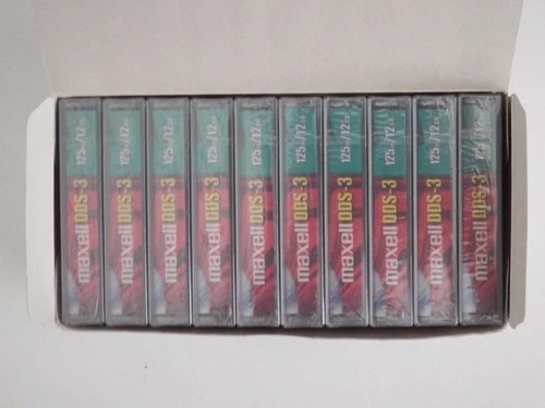 Box of 10 x Maxell DDS3/DDS-3 DAT Data Tapes/Cartridges 4mm 12/24GB HS-4/125S