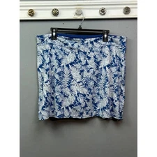 Tranquility by Colorado Clothing Womens Skort XL Blue White Fern Print