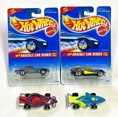 Hot Wheels 1995 Krackle Car Series '63 SPLIT / FLASHFIRE / TURBOA / SHARKRUISER