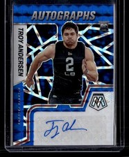 2022 Panini Mosaic #RAM-TRA Troy Andersen Rookie Autographs Mosaic Blue SN,AU