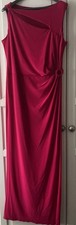 Ossie Clark London Hot Pink Fuchsia Dress Size 16 Wrap Front Excellent Condition