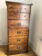 Laura Ashley Garrat Tall Chest Of Drawers, Dark Chestnut, Very Good Condition. 