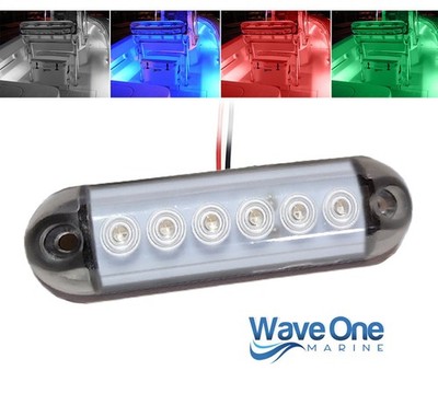 Wave One Marine | 4'' LED RGBW ROUND EDGE Surface Courtesy Boat RV Deck Light
