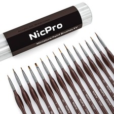 Nicpro 15 Pcs Micro Fine Detail Paint Brush Set, Small Minia
