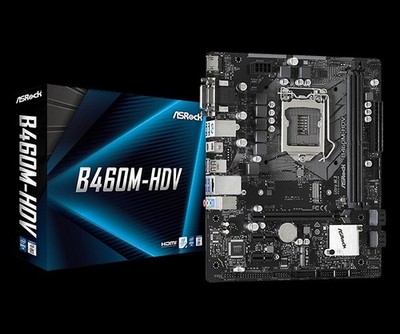 ASRock B460M-HDV MicroATX Motherboard LGA1200 DDR4 Intel PCIe M.2 HDMI