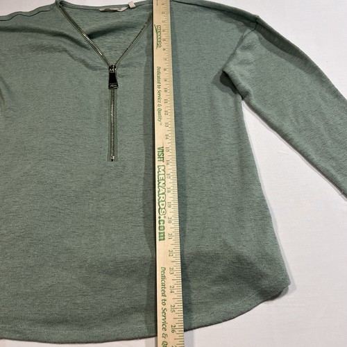 Soft Surroundings Sage Green Half-Zip Pullover Tunic Top Women's Size L Large - Picture 8 of 11