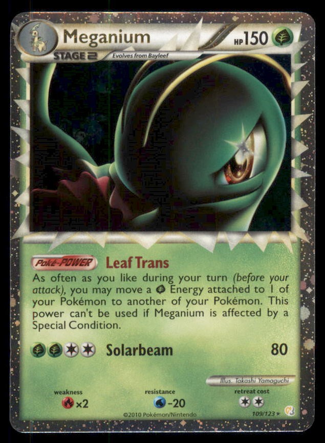 Meganium 109/123 Prime Rare HeartGold & SoulSilver Pokemon US SELLER NM