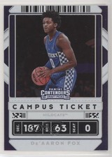 2020-21 Panini Contenders Draft Picks Campus Ticket De'Aaron Fox #22 0q0