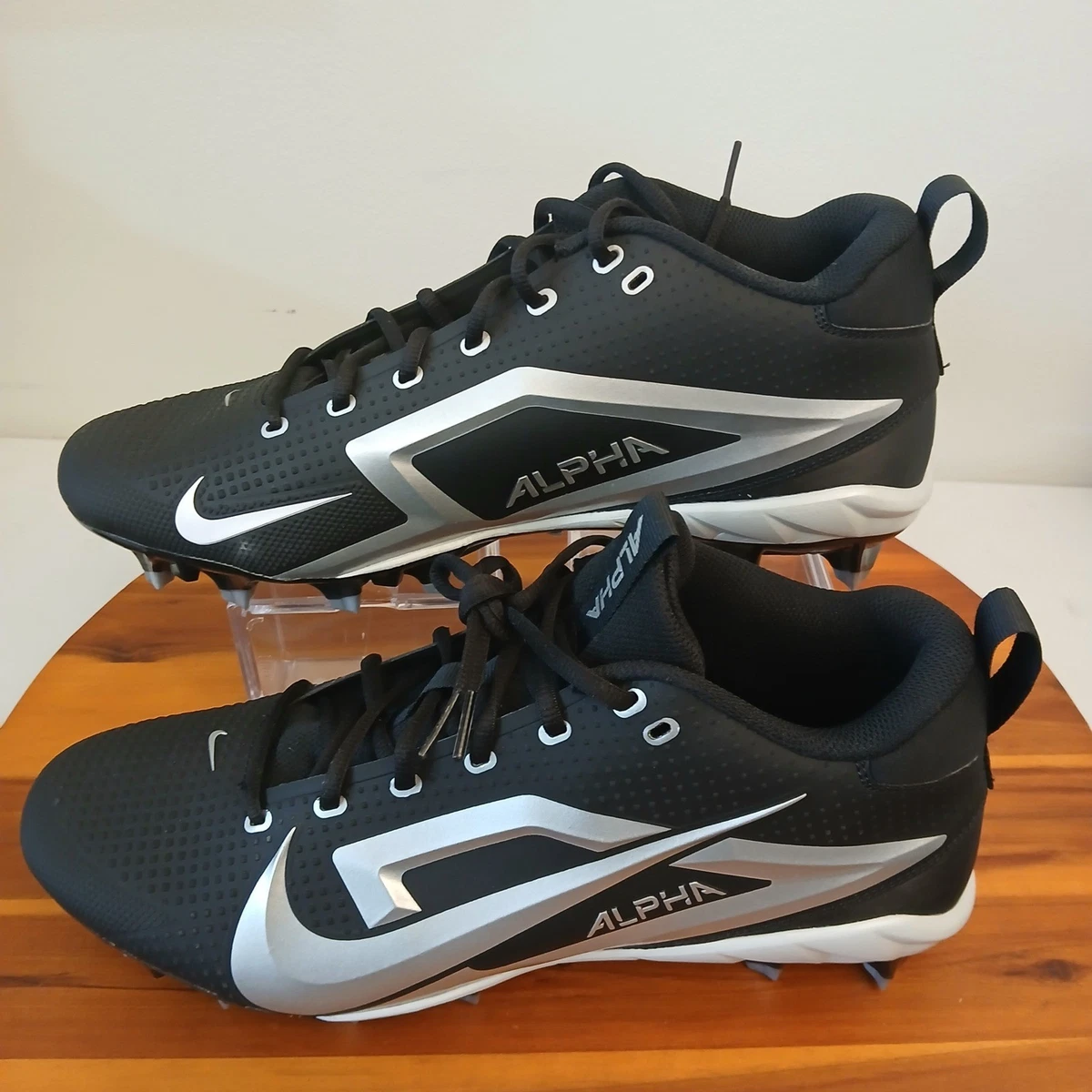 Nike Alpha Menace 4 Pro Oregon Ducks Mens 13 Black Football Cleats IB4045-001 New Nike Alpha Menace Varsity PE Oregon University Ducks  main image 2