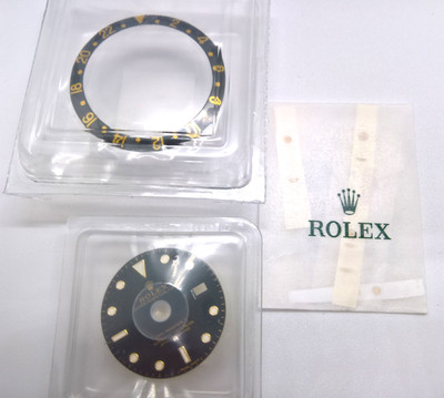 ROLEX GMT-MASTER 16718 ZIFFERBLATT + ZEIGER SET + LÜNETTENEINSATZ NEU VERSIEGELT ORIGINAL 100%