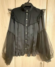 Preview of Angelic Pretty Tulle Blouse Black Japan, Kawaii, Lolita, Stylish, Cute, Popular