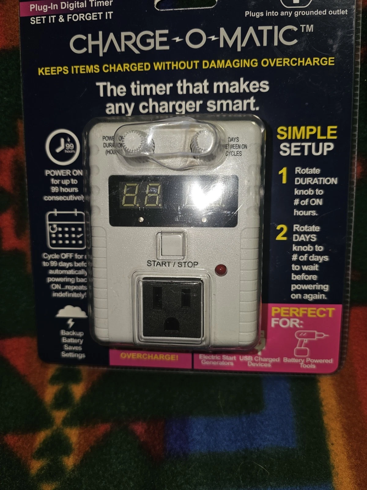 Charge-O-Matic - The Timer That Makes Any Charger Smart. Power on for up to 9...