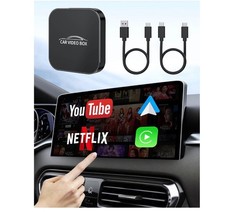 AI Box Magic Video Box, 4-in-1 Wireless CarPlay  Android Auto Adapter with Netf