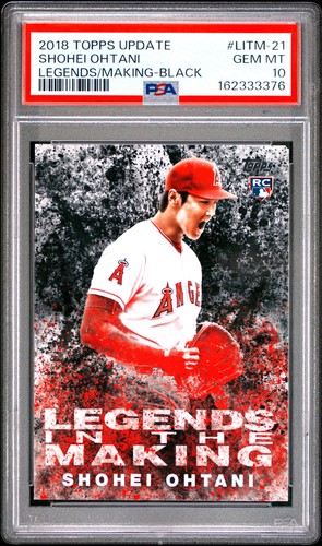 2018 TOPPS UPDATE LEGENDS IN THE MAKING BLACK #LITM-21 SHOHEI OHTANI PSA 10