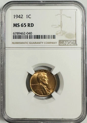 1942-P NGC MS65 Lincoln Wheat Cent Red Uncirculated (lowest Price) #OA 90
