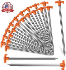 20 Pack Tent Stakes Heavy-Duty Galvanized 9.75 Inch Ground Anchors for Camping G