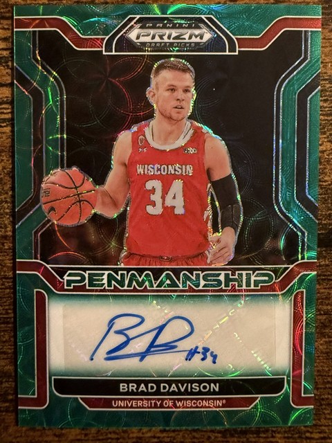 2022 Prizm Draft Picks Penmanship CP-BDA Brad Davison Choice Green Prizm AUTO /8