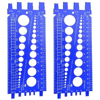 Hoteam 2 Pieces Nut Bolt Thread Gauge Screw Size 22 mm, Blue 