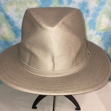 Beige Wide Brim Fedora Hat Men Large Outdoor Summer Travel Solid Theme