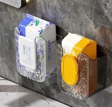 Wall Mounted Tissue Box Wall-Mounted Tissue Holder Kitchen Wipes Storage Box 