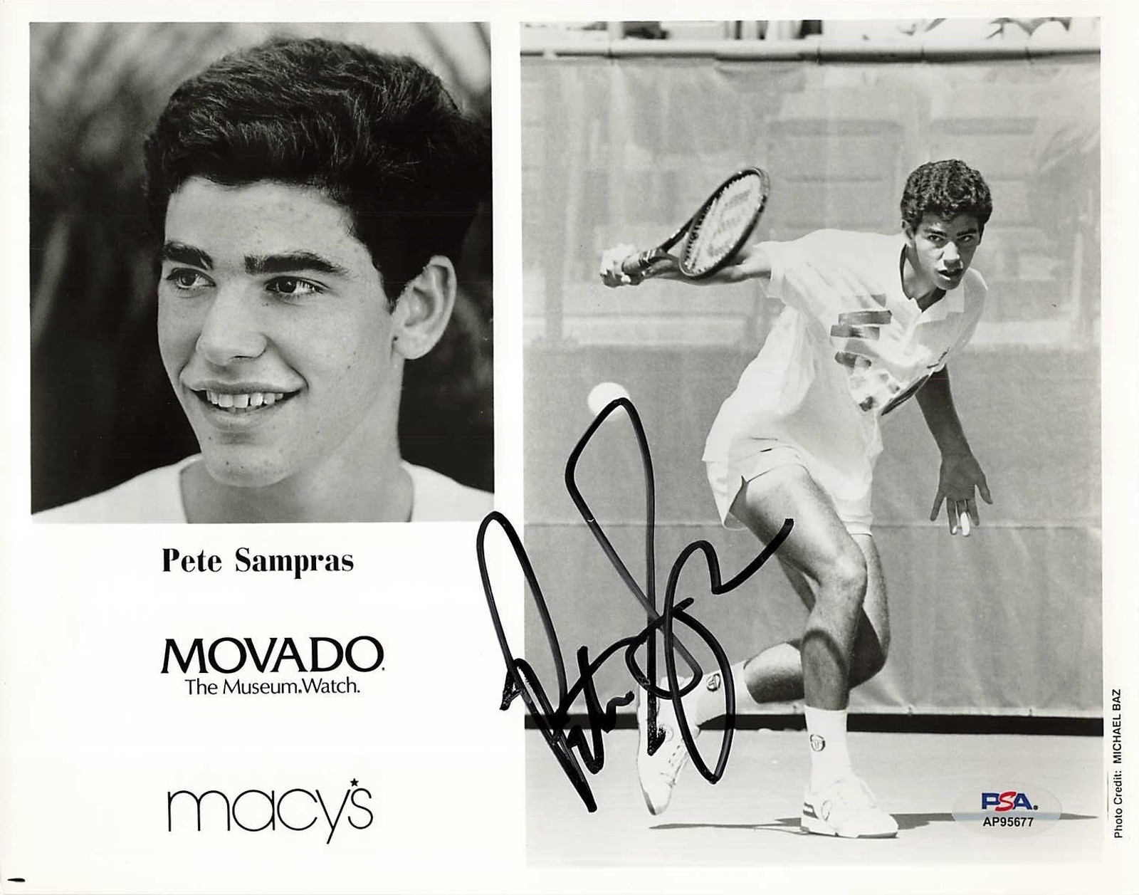 Pete Sampras Tennis Signed Autograph 8 x 10 Photo PSA DNA *77