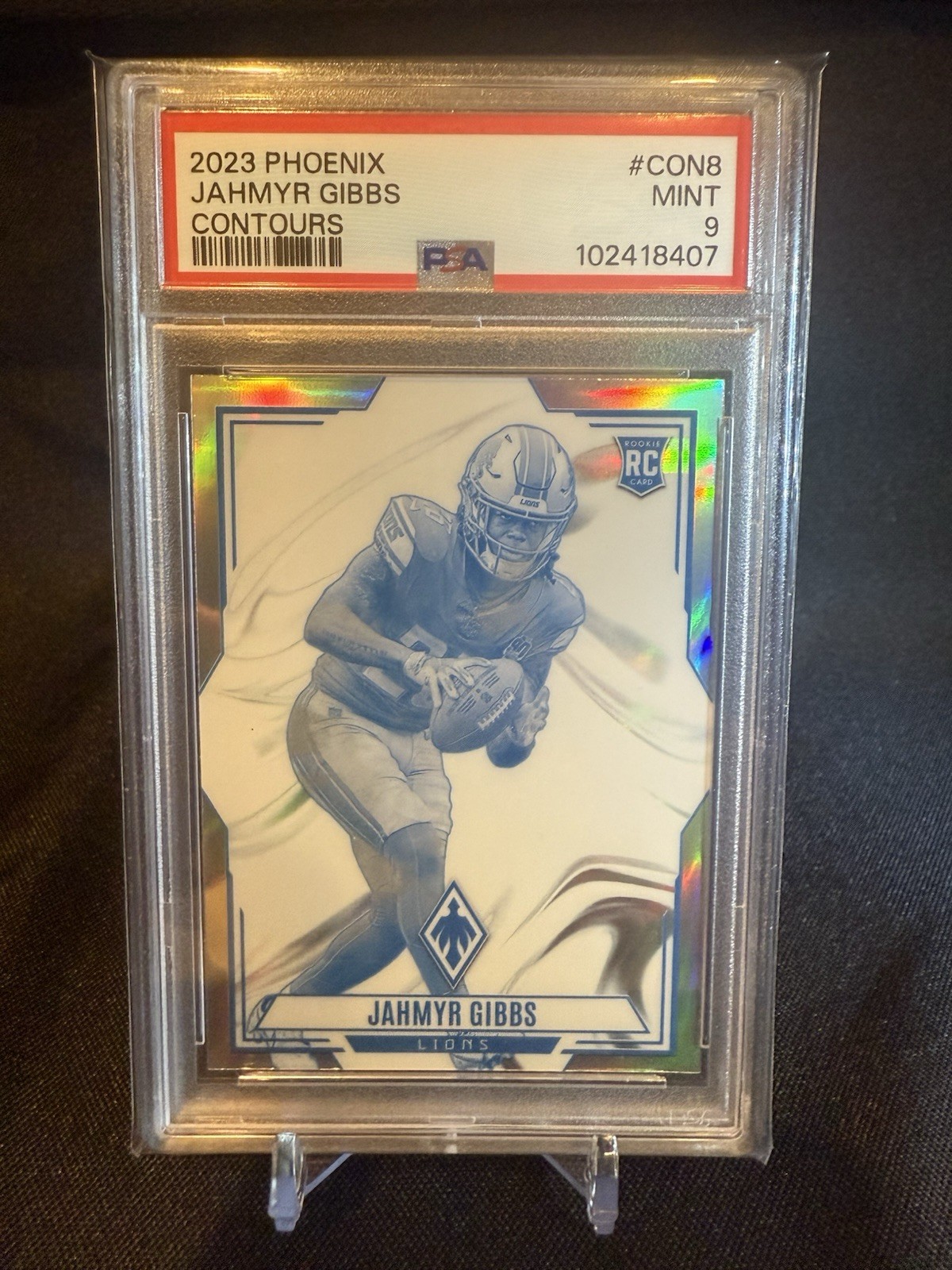 2023 Phoenix Jahmyr Gibbs Contours RC Con-8 mint PSA 9 Detroit Lions
