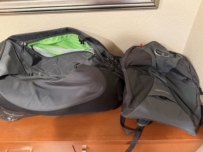 Osprey Meridian 60L Rolling 22'' Convertible Luggage with Daypack & Backpack GREY
