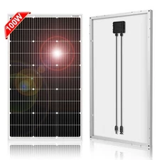 100W 18V Monocrystalline Solar Panel for 12V Battery Charging, 9BB Glass Modu...