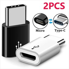 2 x Type C Male to Micro USB Female USB-C Adapter Converter UK.
