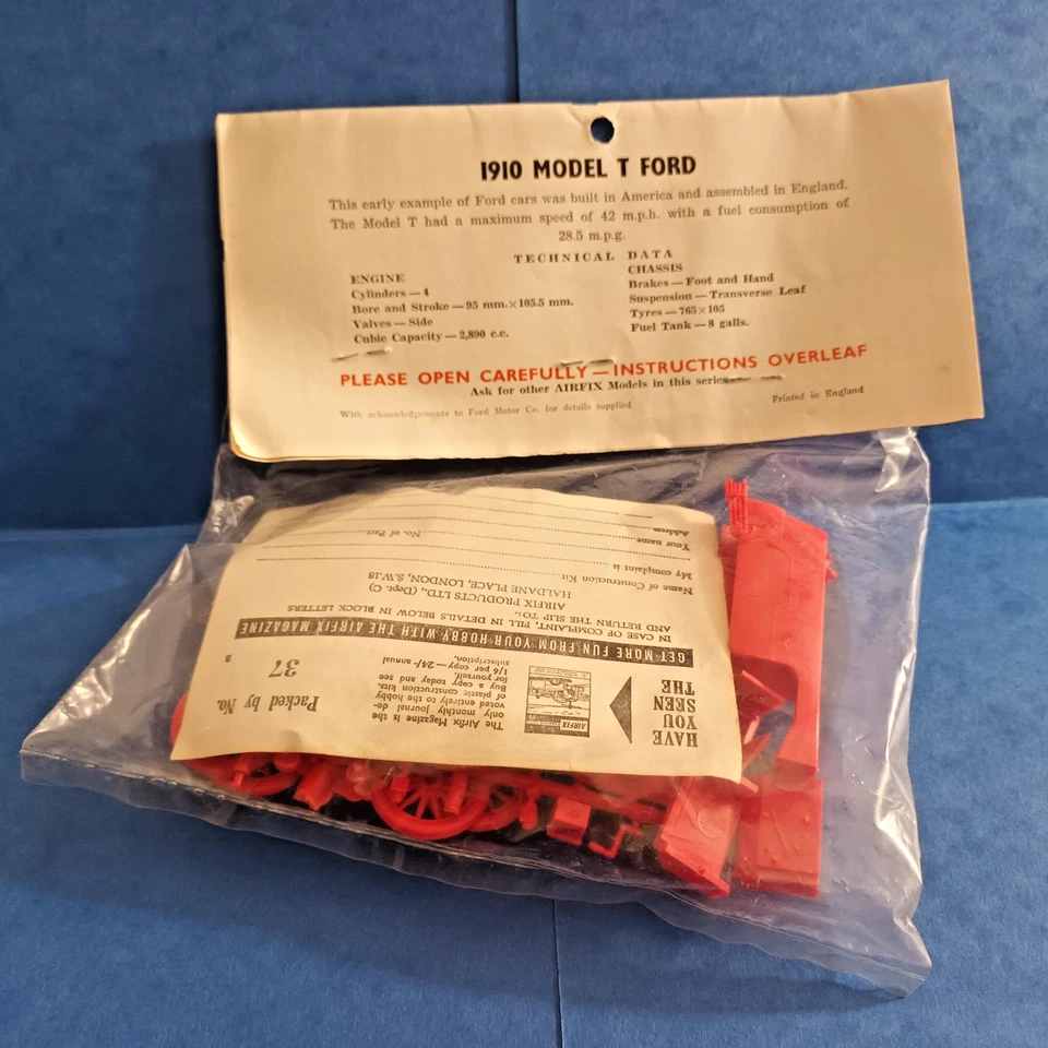 KIT Auto FORD MODEL T 1910 - Airfix #1337 - 1:32 - anni '50 - VINTAGE - RARO - Immagine 2 di 2
