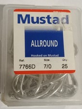 1 Box of Mustad 7766D Duratin Tarpon Fishing Hooks