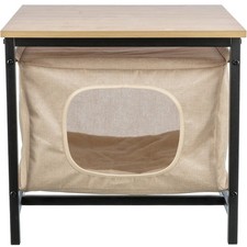 Emmie Indoor Cat Condo, Cat Bed Side Table, Cat Hideaway Cave with Cozy Cushion